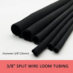 Braided Split Wire Loom Cable Management Cord Cover Harness Protective Tubing Auto Wiring Wrap Sleeve Black Mesh Woven 3/8"-24ft