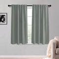 KGORGE Bathroom Window Curtains 54 inches Long, Privacy Energy Efficiency Blackout Room Darkening Curtains for Kitchen Bedroom Bathroom Dining Room, W52 x L54 inches, Grayish Green, 2 Panels