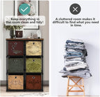 Small Fabric Dresser with 6 Drawers, DIY Cube Organizer for Closet, Storage Drawer Unit Chest of Drawers for Bedroom, Living Room, Hallway, Dorm, Pattern