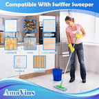 8 Pack Reusable Microfiber Mop Pads Compatible with Swiffer Sweeper Mop, Dry Sweeping Cloths & Wet Mopping Cloths, Washable Mop Pads for Surface/Hardwood Floor Cleaning (Mop is Not Included)