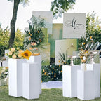 Vincidern 6pcs Square Pedestal Stands for Party, Metal Display Plinth Pillars for Wedding Ceremony Birthday Party Art Decor 31.5*11.8''(2*L), 27.6*11''(2*M), 23.6*10.2''(2*S)