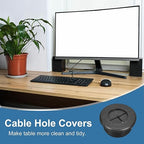 uxcell 6Pcs Cable Cord Grommet, 13/16"(20mm) Rubber Desk Grommets Wire Pass Through Hole Cover with Marked Cable Ties for Home Office Cable Wire Protection, Black