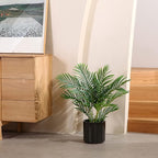 LOMANTO Fake Majesty Palm Plant 2Ft Artificial Plants for Home Decor Indoor Small Faux Trees in Pot Fake Tropical Plants for Housewarming Gift 1Pack