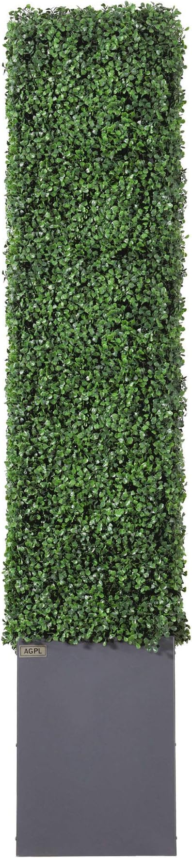 AGPL Artificial Hedge Wall (38" Width* 12" Deep* 64" Height) with Dark Gray Stainless Steel Planter Box (64.00)