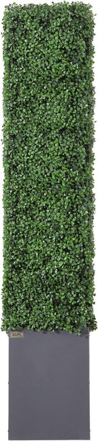 AGPL Artificial Hedge Wall (38" Width* 12" Deep* 64" Height) with Dark Gray Stainless Steel Planter Box (64.00)