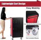 Laptop and Tablet Charging Cart, 32 Unit Device Mobile Charging Station for Chromebook, Tablet, Laptop, with Charging Port Screen Size Up to 15.6", Suitable for Office, Classroom, etc