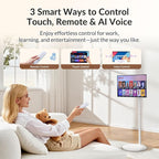 27" Smart Portable TV on Wheels, 16-Hours Playtime, Rolling TV with 8GB+128GB, Android 14, EDLA-Certified Touch Screen Monitor, 13 MP Camera, Remote & Voice Control