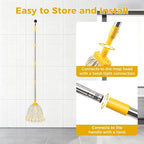 String Wet Mop for Floor Cleaning,Industrial Cotton Mop with Long Handle, Regular Mops for House Kitchen Bathroom Garage Office Hardwood Concrete Tile Floors,Yellow