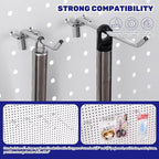 40Pcs 2" 4" 6" 8" Pegboard Display Hooks Assortment Set, Stainless Steel Garage Organization Peg Wall Hook Metal Slatwall Panel Hook Fit 1/8 and 1/4 Inch Pegboard for Retail Shop