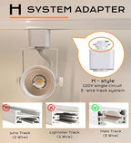 CLOUDY BAY 8W 4000K Cool White Dimmable LED Track Light Head,CRI90+ True Color Rendering Adjustable Tilt Angle Track Lighting Fixture,40° Angle for Accent Retail,White Finish,Halo Type- Pack of 6