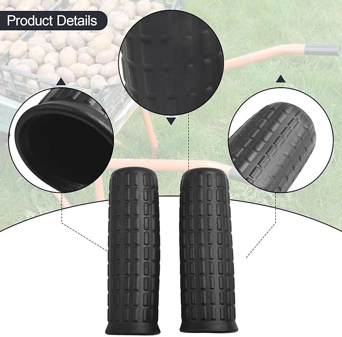 2Pcs Garden Wheelbarrow Handles Handle Grip Covers Weatherproof Anti Slip Handle Wraps for Trolley Carts Lawn Mowers Tractors