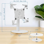 Mount-It! Universal Tablet Stand with Tilt, Anti-Theft Retail iPad POS Kiosk Stand, Fits Tablets from 9.7" to 13" Screen Size, 90° Rotation for Portrait and Horizontal Viewing, Durable Steel, White