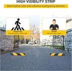 3.3 FT Heavy Duty Rubber Speed Bump 2-Pack, Driveway Cable Protector Ramp with Installation Bolts for Parking Lots, Garage & Gravel Roads