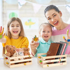 Gerrii 12 Pcs 8'' Small Wooden Crates for Crafts Unfinished Crates Centerpiece Mini Rustic Wood Basket Box for Display Storage Milk Wine Closet Home Bathroom Kitchen Office Decor