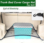 Elastic Cargo Net for SUV, Trunk Net with Hook, Car Net for Trailer, Truck Bed Netting Cover Storage,40"x 24" Stretch to 79"x43"for Universal Organizer, Luggage Cover