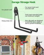 Garden Tool Organizer 48 in with 18 Garage Hooks, Heavy Duty Garage Wall Hooks for Hanging Ladder, Bike, Tool Storage Rack for Yard Tools, Shovel, Shed (23 Pack)