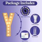 Marquee Letters 4 Feet Tall, 4FT Large Light up Letters Y, Big Sign Y with Warm White Light for Birthday Wedding Proposal Engagement Graduation Party Backdrop Decorations