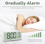 JALL 14.5" Large Digital Wall Clock Battery Operated with Big Digits LCD Screen Display, Day, Date, Alarm, Auto DST, Temperature for Living Room, Bedroom, Desk Decor, Mounted, Gift for Elderly