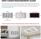 24x10 Return Air Grille(Duct Opening Size),Air Return Vent Cover,Flat Vent Cover,Rejillas De Aire Acondicionado Para Casa,Return Air Grilles,Outer Dimensions:25.75"Wx11.75"H(24"W x 10"H, Duct Opening)