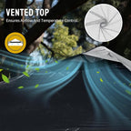 CROWN SHADES 10x10 Pop Up Canopy - Beach Tent with One Push Setup - Easy Outdoor Sun Shade for Events, Parties, Camping - Gazebo with STO-N-Go Cover Bag, Silver Coated Top, Black