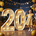 Marquee Numbers 3 Feet Tall Large Light Up Numbers 20th Birthday Decorations Big Yellow Light Outdoor Anniversary Decorations Balloon Arch Kit Party Backdrop 20