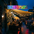 HS Programmable Scrolling led sign, High Brightness Full Color Outdoor Waterproof, Digital Display Board for Advertising Store Business Window Restaurant P10 (39''x8'')
