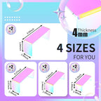 Iridescent Acrylic Display Risers, 8pcs Rainbow Display Stand Rectangular Stands Showcase Transparent Display Shelf for Dessert Cupcake Collectibles Figures Jewelry Perfume Christmas Decor