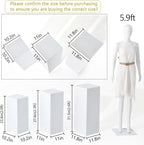 Vincidern 3PCs Metal Pedestal Stand for Party, White Display Stands Pillars for Wedding, Sculpture Display Column Decoration Cube