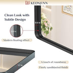 Keonjinn Black Bathroom Mirrors for Over Sink, 28 x 36 Inch Matte Sandblasted Finish Aluminum Vanity Mirror, Rectangle Farmhouse Mirrors with Shatterproof HD Tempered Glass, Anti-Rust Wall Mirror