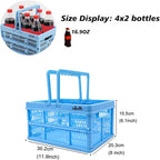 crates for storage,plastic baskets for organizing,collapsible shopping basket,foldable crate with Handles,collapsible storage crate,car basket,for Kitchen,Bathroom,Medicine (Blue, S)