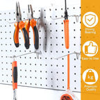 Funrous 100 Pack Peg Board Hooks Stainless Steel Pegboard Hooks Shelving Display Hanging Peg Board Holders for 1/8 and 1/4 Garage Storage Tools Organizer(6 Inch)