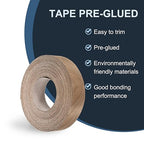 PATIKIL Walnut Edge Banding, 1 1/2 in x 49.2 ft Wood Veneer Tape, Pre-glued Flexible