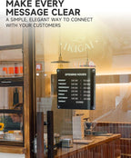Metal Business Hours Sign with Suction Cups - Magnetic Open Closed Display Board for Storefront Window, Glass Door, Tile Wall & Counter - Changeable, Reusable & Rust-Resistant Steel Kit