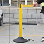 OangeStar 6 Packs Crowd Control Stanchions w/10ft Retractable Belt, Crowd Control Barriers Set w/1 Sign, Rubber Base, Ideal for High Traffic Areas, Queue Management