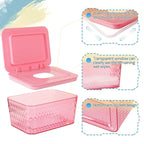 Wipes Dispenser, One-Handed Operation Wipe Holder for Baby & Adult, Seal-Designed Wipes Container for Bathroom Keep Diaper Wipes Fresh (Pink)