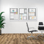 Outdoor Bulletin Board Weatherproof 72x36 in,Enclosed Bulletin Board with Locking Door, Wall Display Case for Office School Home Commercial, Silver Aluminum Frame, Gery Felt