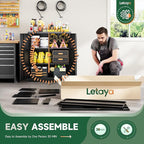 Letaya Metal Storage Cabinets with Lock Door,2 Adjustable Shelves Organizer Steel Storage Cabinets for Home,Office,Warehouse,Garage,Employee Lockers(Black)