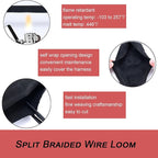 Split Mesh Cord Sleeve Loom Tubing Cable Cover Braided Cable Management Auto Protective Wire Harness Wrap Self Wrapping Woven 3/16"-24ft