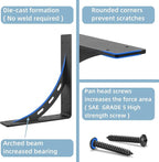12"x10"x2.5" Heavy Duty Shelf Brackets, Max Load 1100 LBS, Premium Alloy Metal Mantel Support (Set of 2) - Countertop Support - (12 inch x 10 inch)