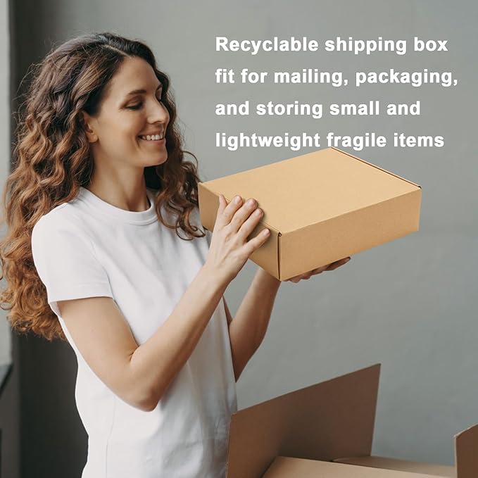 MEBRUDY 11x9x3 Inches Shipping Boxes Pack of 25, Small Corrugated Cardboard Box for Mailing Mailer Packing, Brown