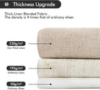 MIULEE Non-See-Through Privacy Linen Curtains 2 Panels, Light Filtering Window Curtains Farnhouse Textured Back Tab Semi Sheer Drapes for Bedroom Living Room, 52 x 96 Inches Long, Beige