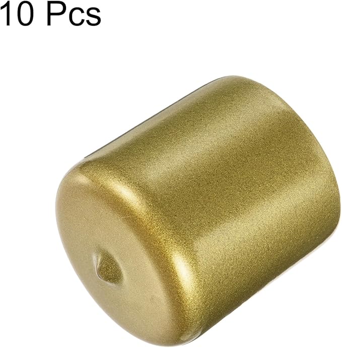 uxcell 10pcs Rubber End Caps 37mm(1 1/2") ID Vinyl Round End Cap Cover Screw Thread Protectors Gold