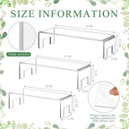 3 Pcs Extra Large 12,11,10 Inch Acrylic Display Risers Clear Acrylic Shelf Riser Display Stands 5 mm Thick Rectangular for Collectibles Figures