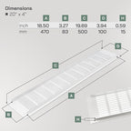 Vent Systems 19.69 x 3.94 (Outer Size) Air Supply Ventilation Grille - Pack of 2 - White Aluminum Rectangle Intake/Exhaust Door Vent Deflector - HVAC for Home Improvement Floor, Wall Duct Cover