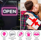 inSharePlus 16"x 9" LED Neon Open Sign for Business, with ON/OFF Switch adapter, Ultra Bright Lighted Sign Open, Electric Light up Sign for Stores, Restaurants Offices Retail Shops Window Storefronts