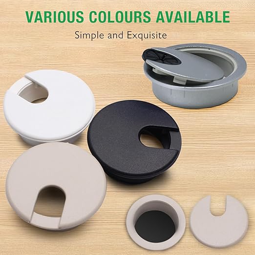 2 Pcs Desk Grommet 1-3/8" / 35 mm, Desk Cord Hole Cover, Cable Grommet ABS Plastic, Desk Hole Grommet for Home & Office Pc, Detachable Cable Cord Organizer-Black