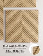 Large Felt Bulletin Board,Cork Board Alternative 70.87'' x 47.24'' Art Acoustical Wall Panels-6 Pack with 60 Adhesive Tabs,for Recording Studio/Home Offices-Natural Oak/Pyramid