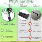 AIERSA 13FT Cord Protectors from Pets No Chew,Wire Protector for Cats,Rabbits,Dogs,Black Durable Braided Cord Cover,Cable Sleeves for Cord Management and Pet Protection