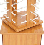 Sunglasses Display Stand, 72 Pairs Wooden 360° Rotating Sunglass Eyeglass Holder Organizer, Glasses Hanger Storage Rack for Retail Commercial Display, L14.2*H66.1in, Brown