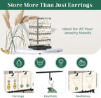 EsLuker.ly Rotating Earring Display Holder Stand for Vendors Events Selling, Large Capacity 64 Hooks Jewelry Rack with Wooden Base for Earring Card Sales, Enhances Retail Visibility